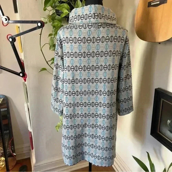 Tyler Boe Kim Knit Dress - Blue Geometric - Size Small - Picture 2 of 8